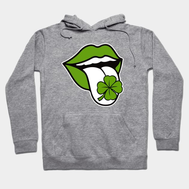 St. Patrick's Day Clover Tongue Hoodie by For the culture tees